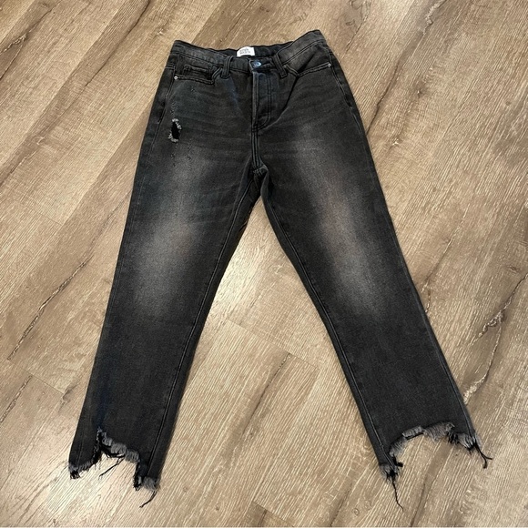 Simple Society Jeans Womens Size 7/28 Super High Rise Black Straight leg… - Picture 1 of 6